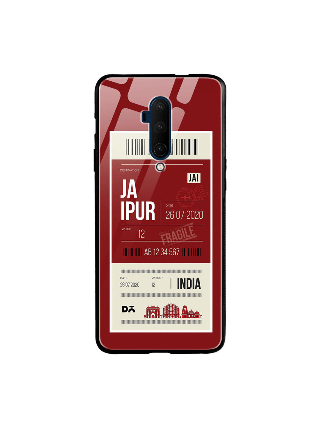 

DailyObjects Maroon & White Jaipur City Tag OnePlus 7T Pro Glass Cover