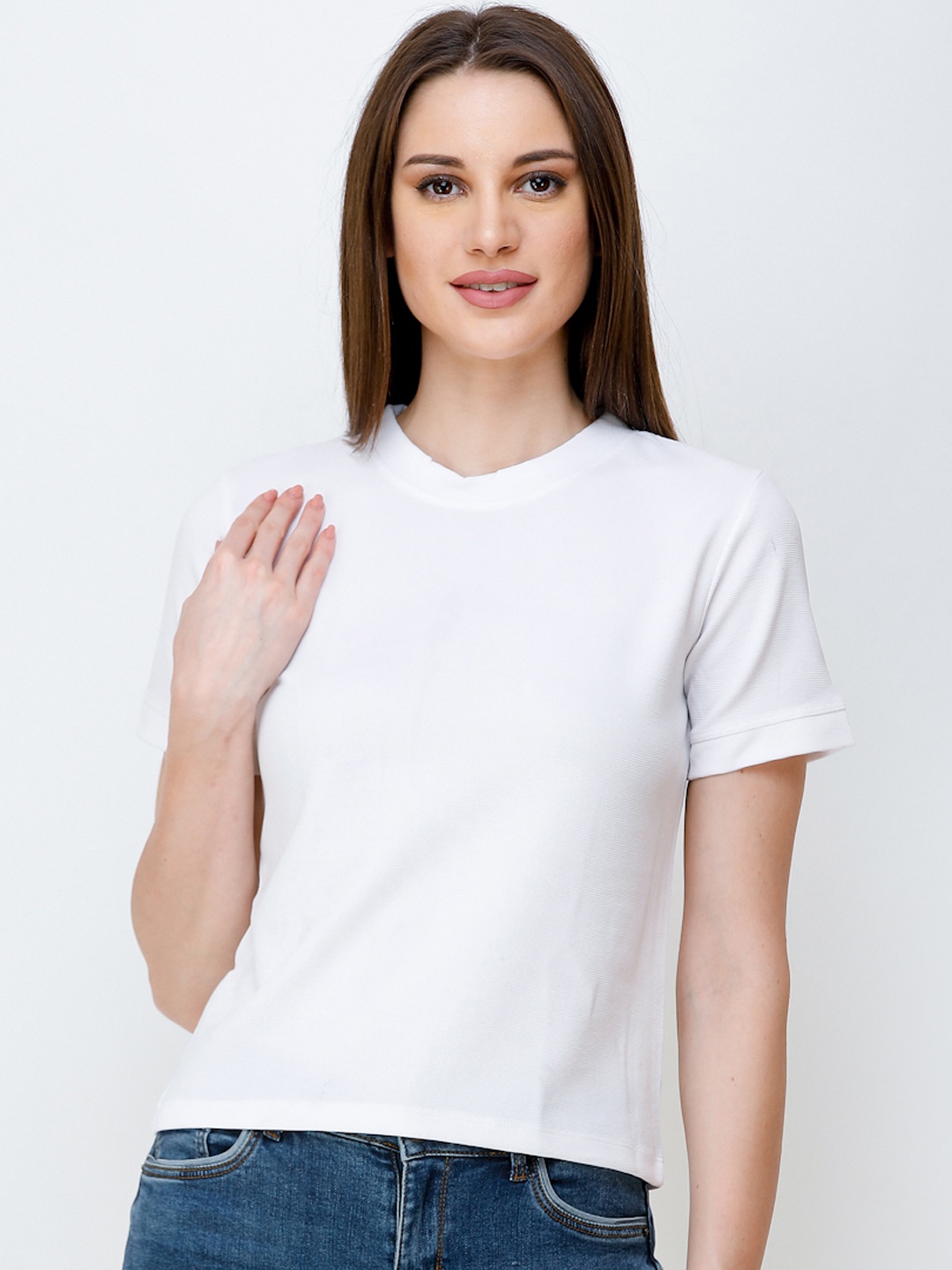 

SCORPIUS Women White Solid Top