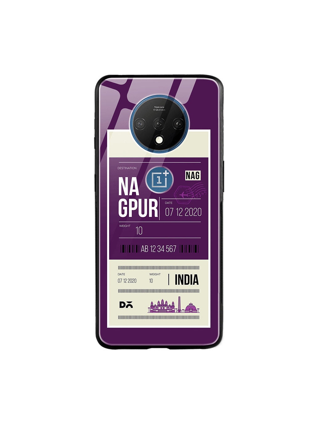 

DailyObjects Purple & White Nagpur City Tag OnePlus 7T Glass Case