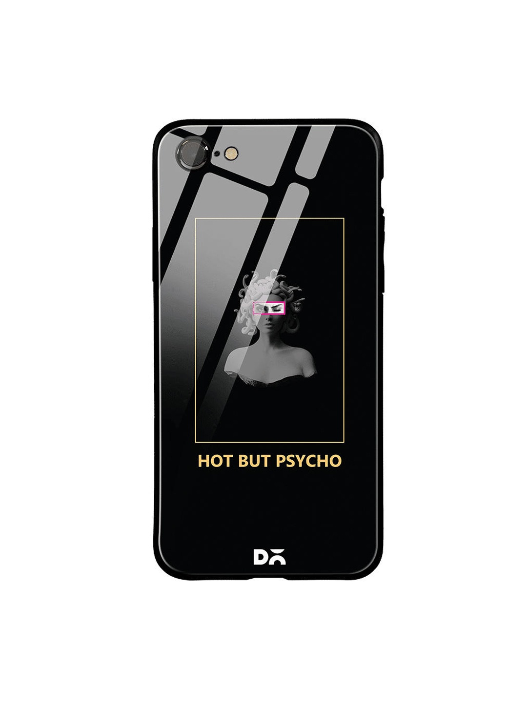 

DailyObjects Black & Yellow Hot Psycho iPhone 8 Glass Cover