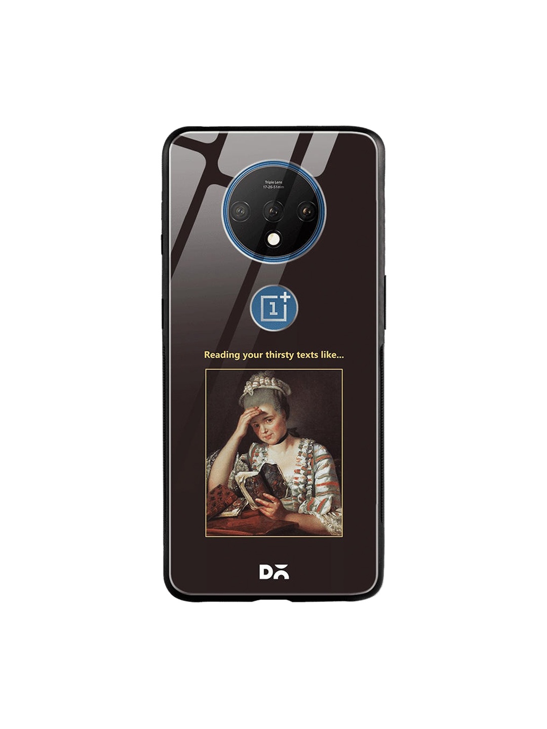 DailyObjects Brown & Beige Thirsty Text OnePlus 7T Glass Cover