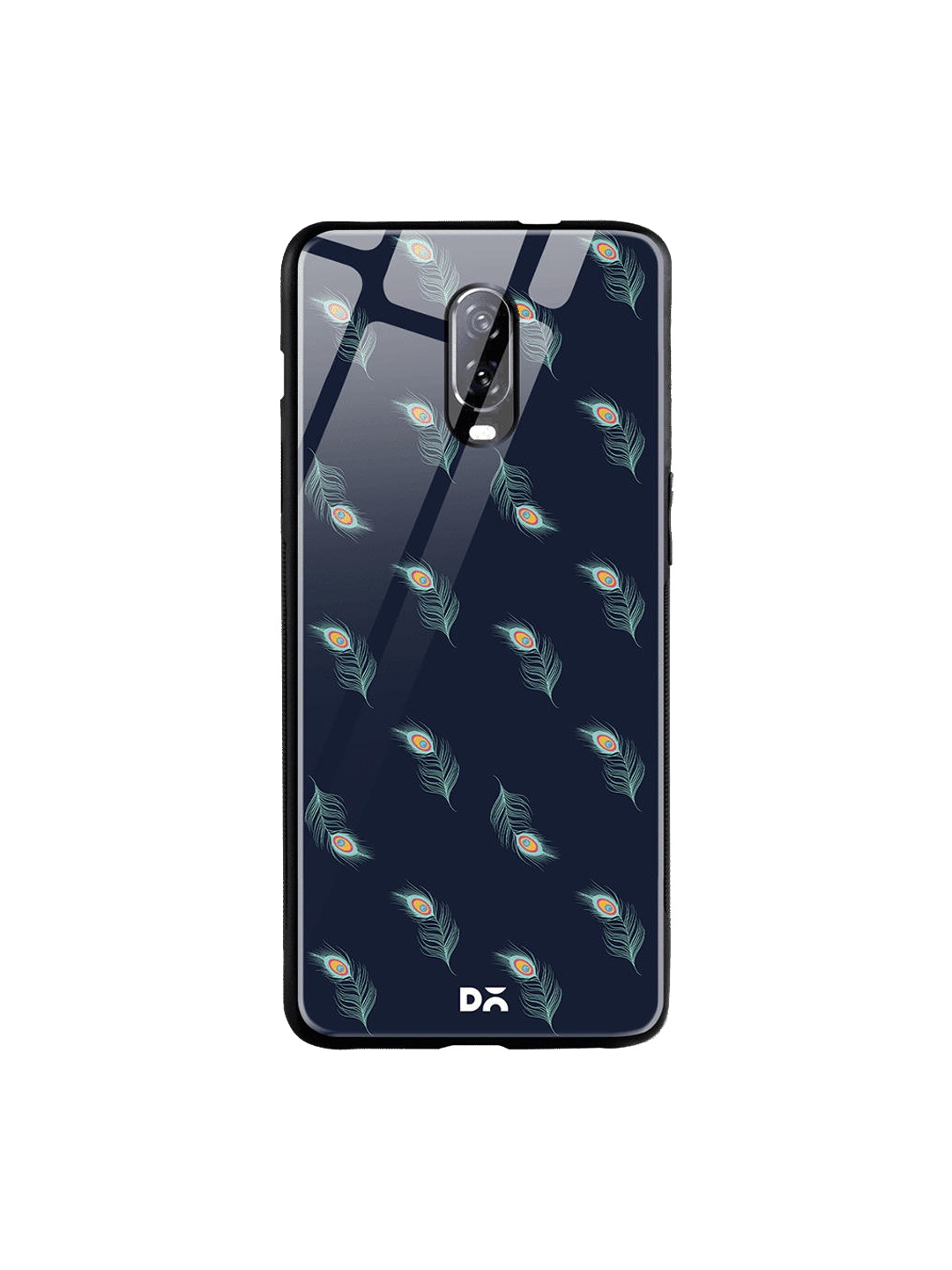 

DailyObjects Navy Blue Feathers OnePlus 6T Glass Case