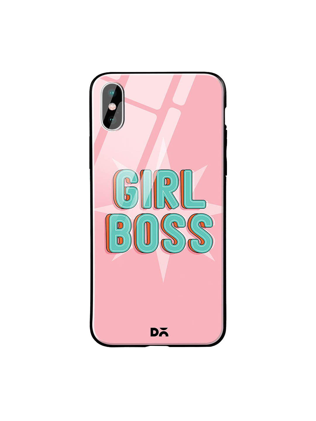 

DailyObjects Pink & Turquoise Blue Girl Boss Star iPhone XS Glass Case