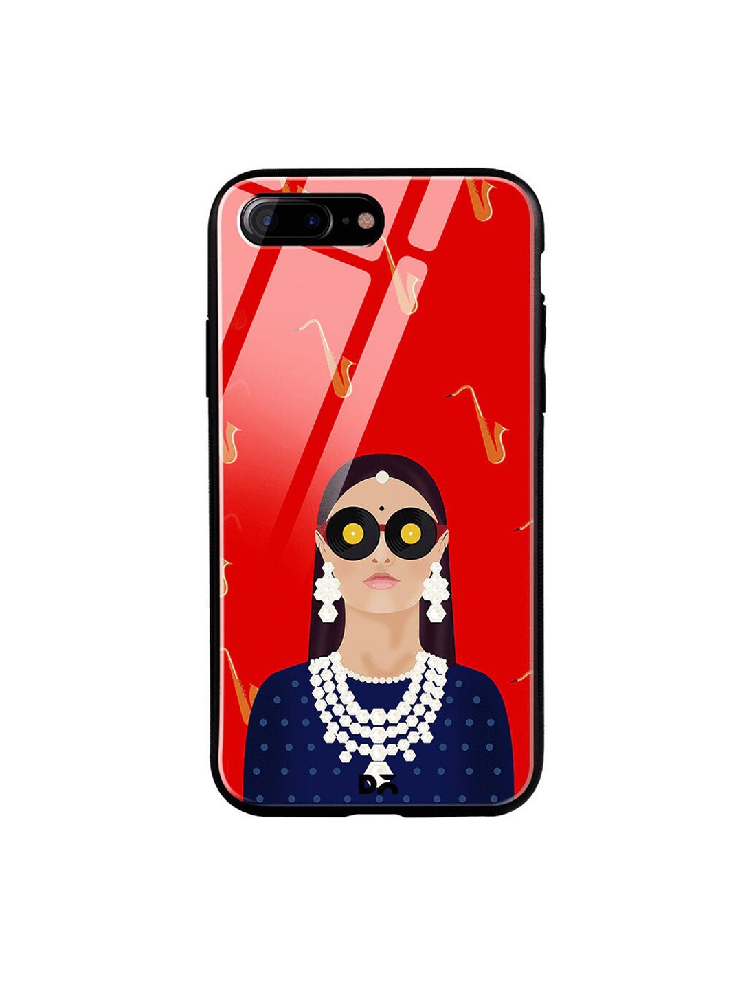 

DailyObjects Red & Blue Disk Sunglasses iPhone 8 Plus Glass Case