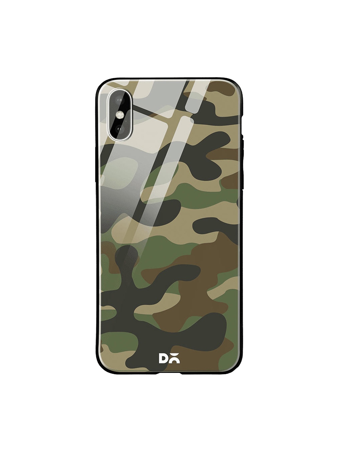 

DailyObjects Brown & Grey Camouflage iPhone XS Glass Case