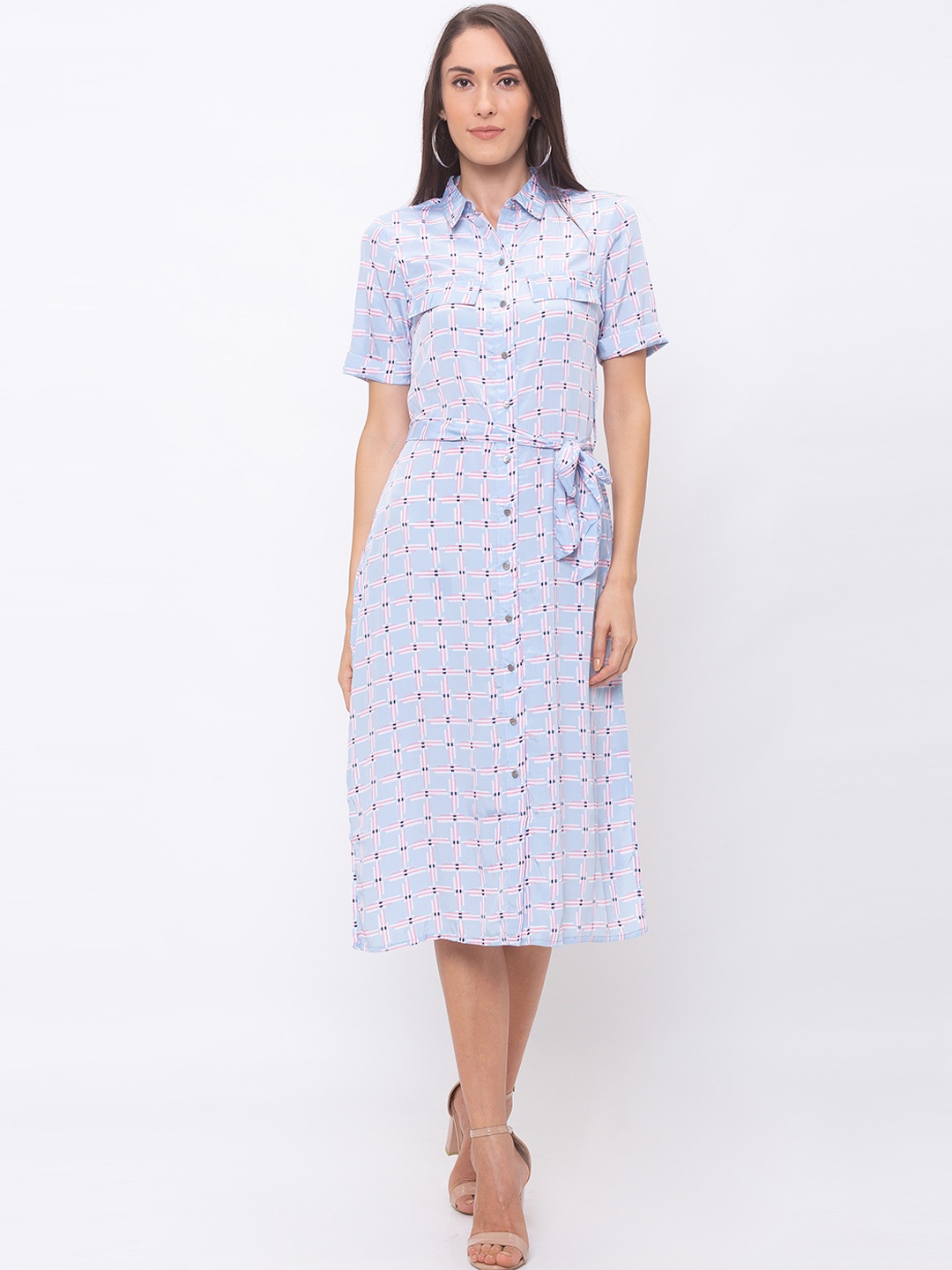 

Globus Women Blue Printed Shirt Dress