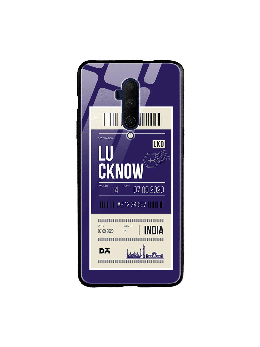 

DailyObjects Navy Blue & Beige Lucknow City Tag OnePlus 7 Pro Glass Cover
