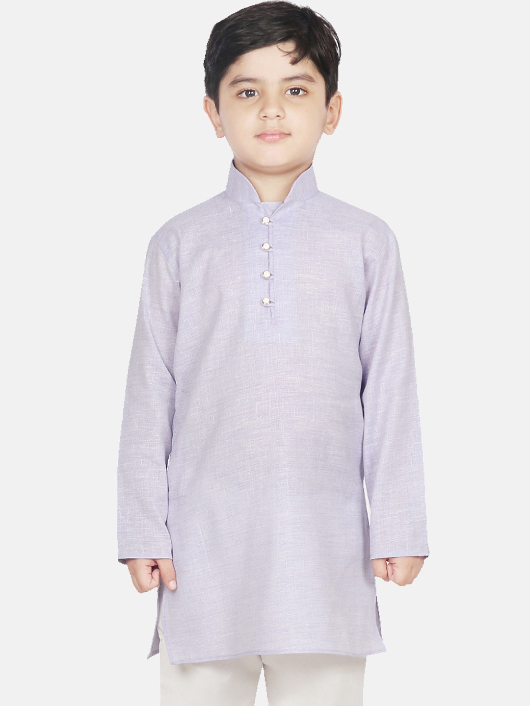 

SG YUVRAJ Boys Lavender Solid Straight Kurta