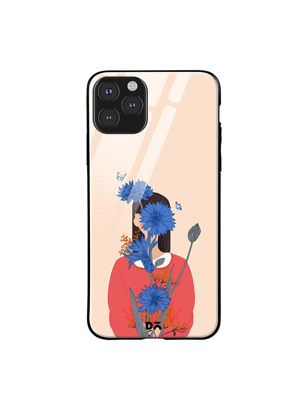 

DailyObjects Cream-Coloured & Red Cornflower Blue Blooms iPhone 11 Pro Max Glass Case