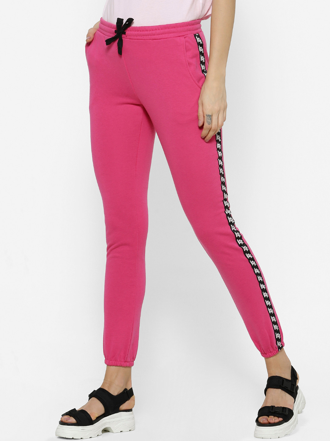 

FOREVER 21 Women Pink Solid Joggers