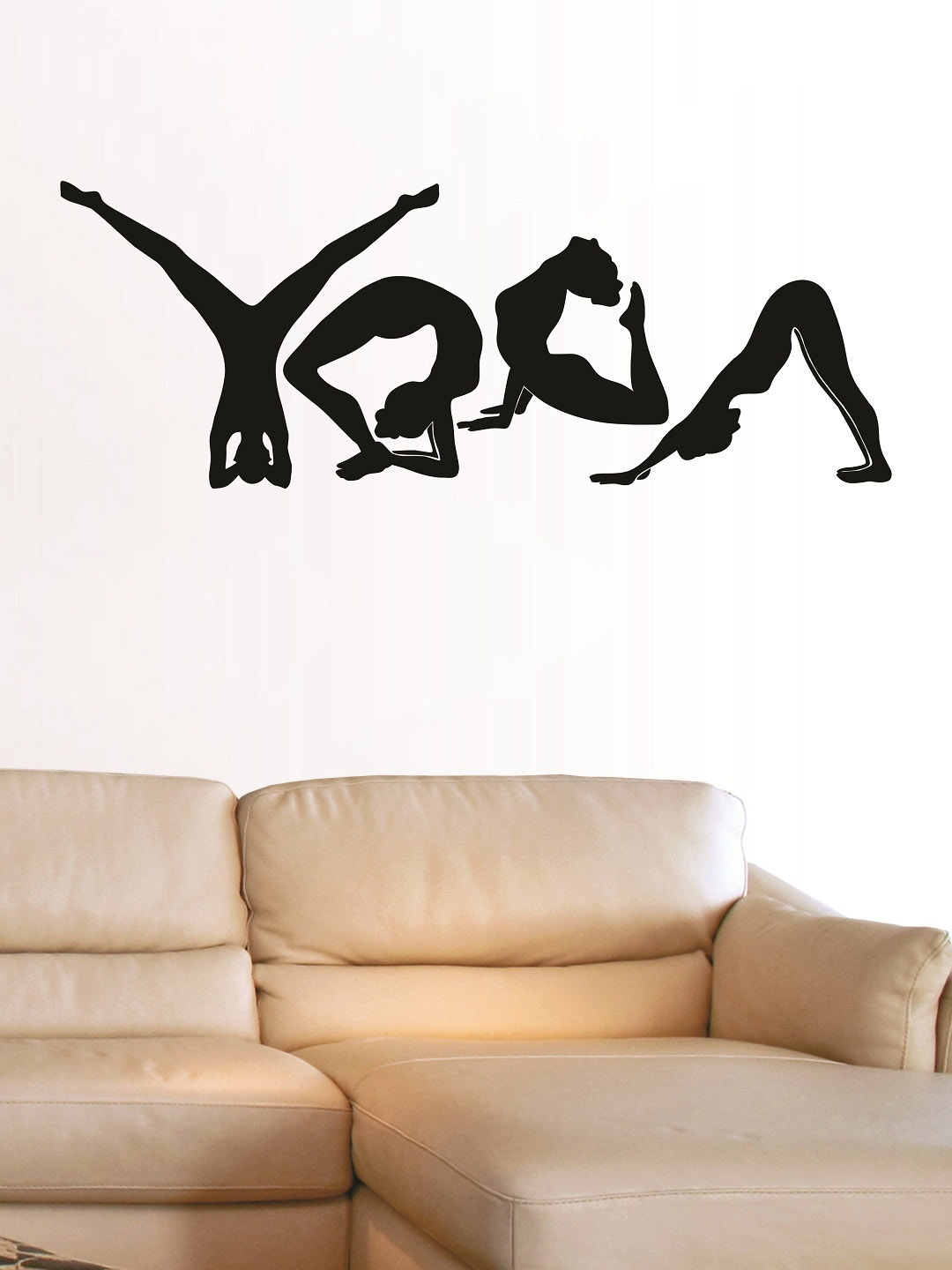

WALLSTICK Black Yoga Posture Large Vinyl Wall Sticker