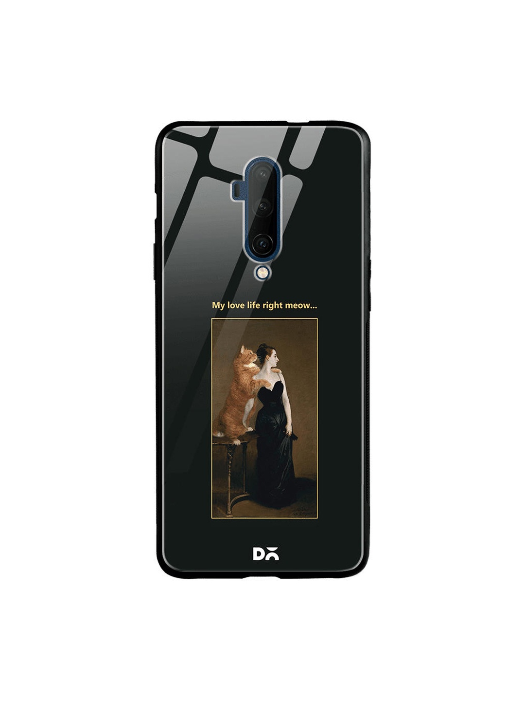 

DailyObjects Black & Brown Love Life Meow OnePlus 7T Pro Glass Case