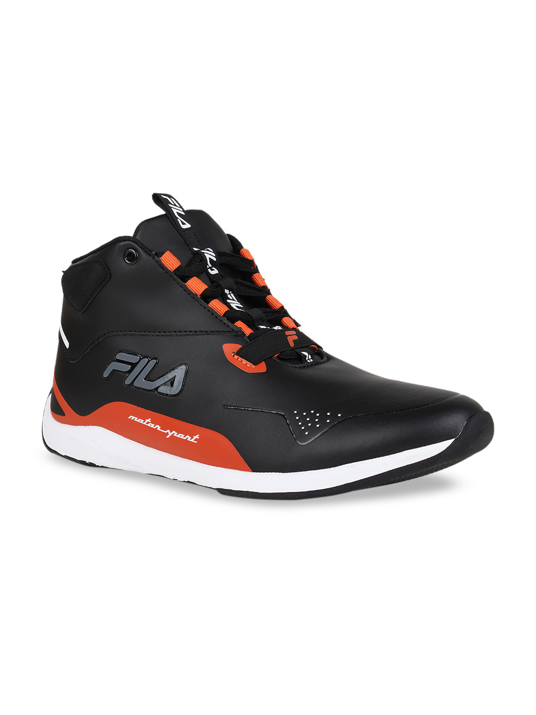 

FILA Men Black PU Mid-Top Running Shoes
