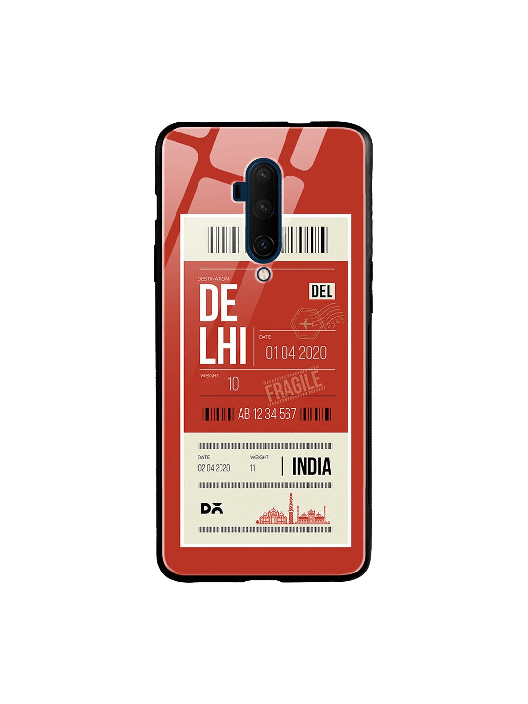 

DailyObjects Maroon & White Delhi City Tag OnePlus 7T Pro Glass Cover