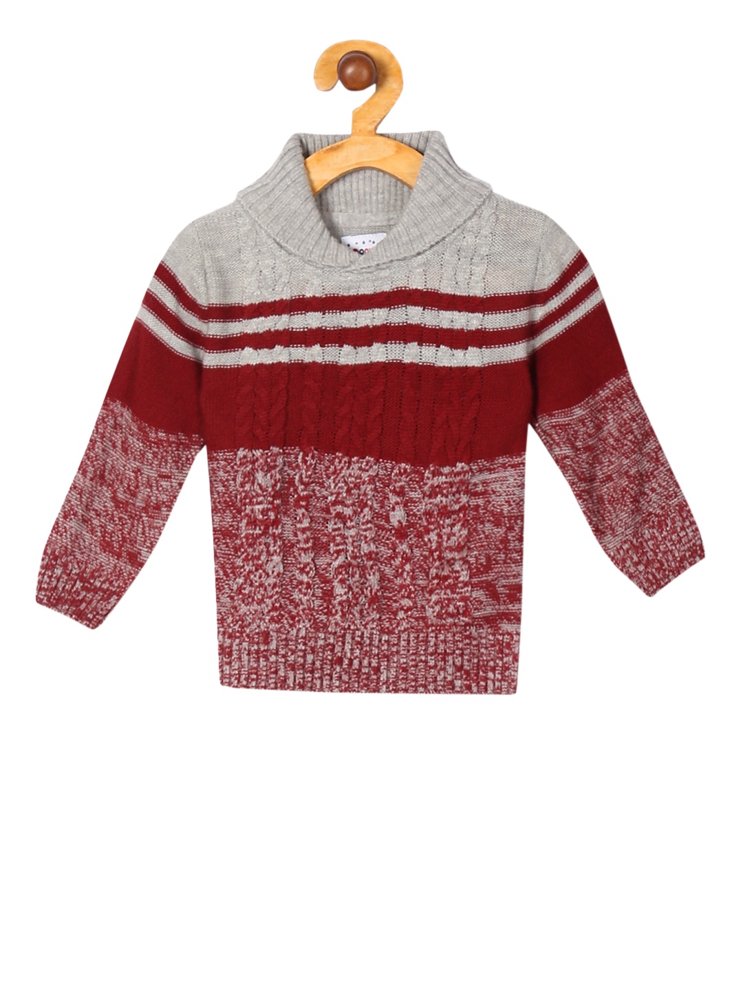 

Donuts Boys Red & Grey Ribbed Pullover Sweater