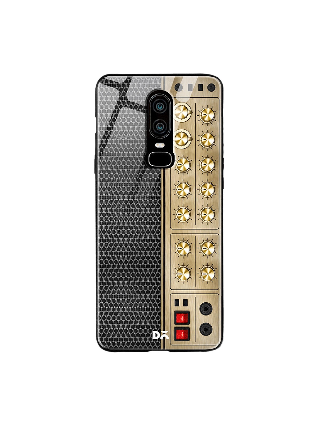 

DailyObjects Black & Gold-Toned Golden Amp OnePlus 6 Glass Case