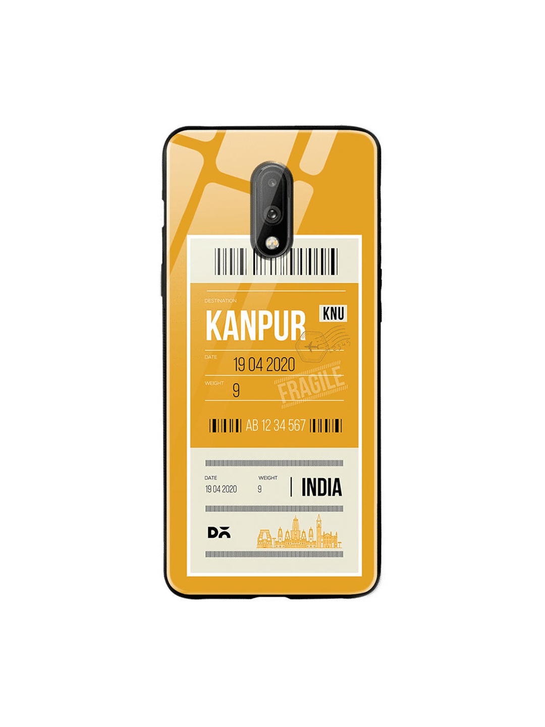 

DailyObjects Red & White Kanpur City Tag OnePlus 7 Glass Case, Yellow