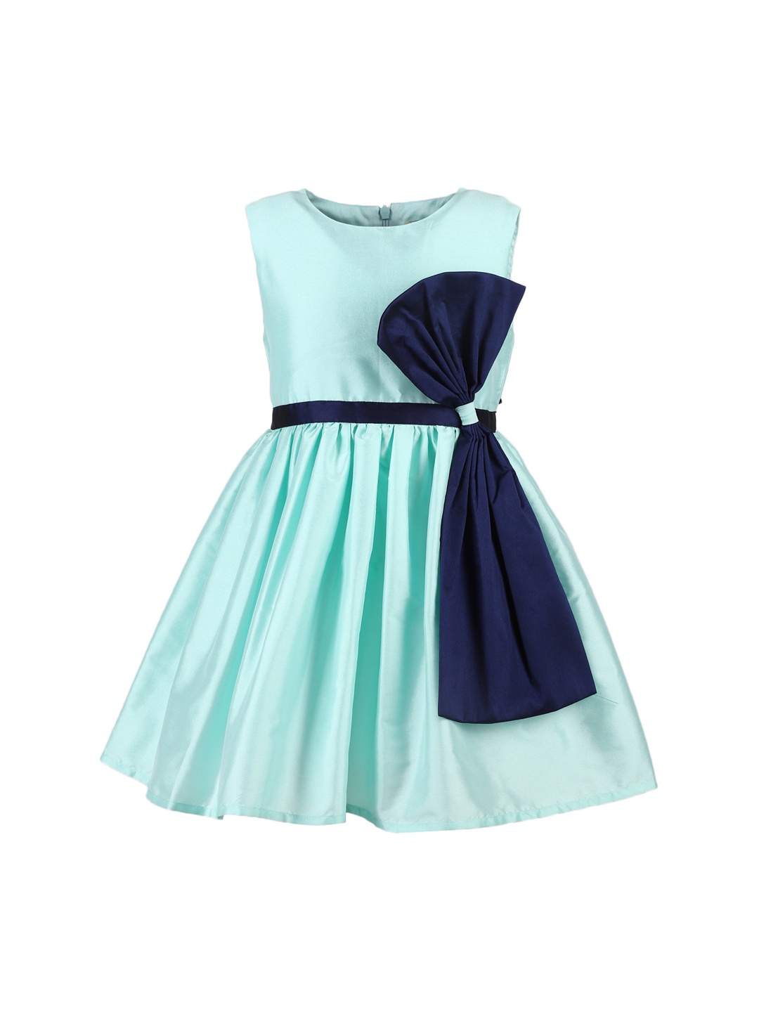 

A Little Fable Girls Blue Solid Fit and Flare Dress