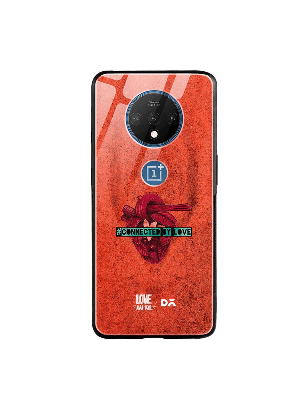 

DailyObjects Orange & Red Love Beat OnePlus 7T Glass Case