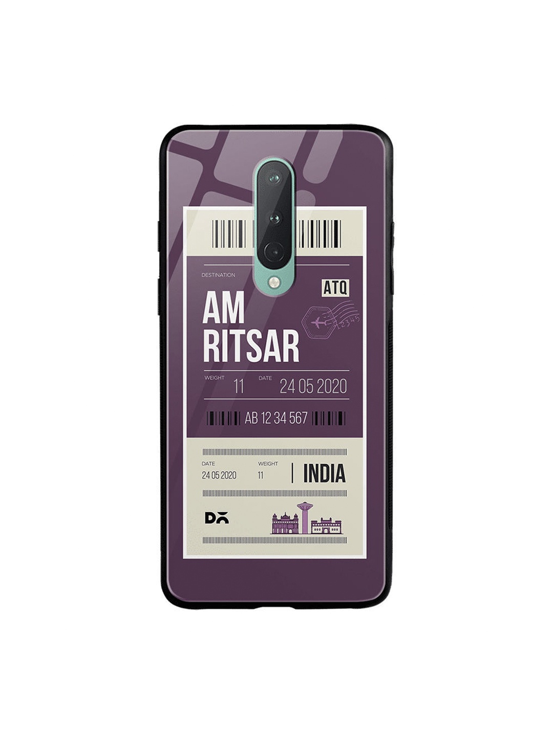 

DailyObjects Purple & White Amritsar City Tag OnePlus 8 Glass Cover