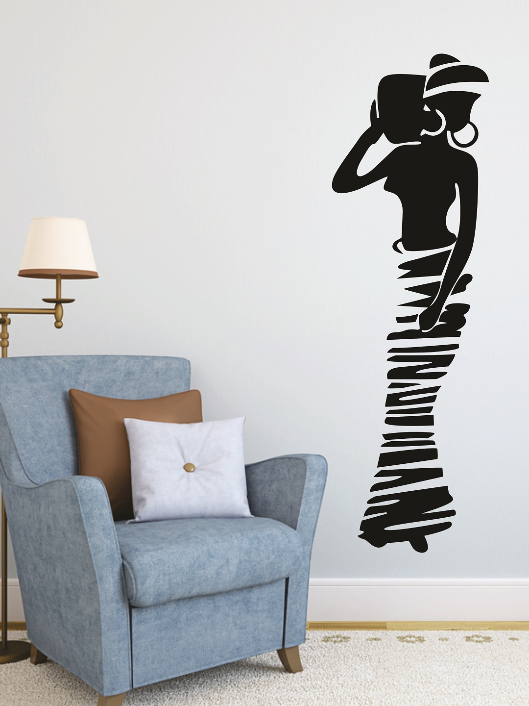 

WALLSTICK Black Tribal Lady Large Vinyl Wall Sticker