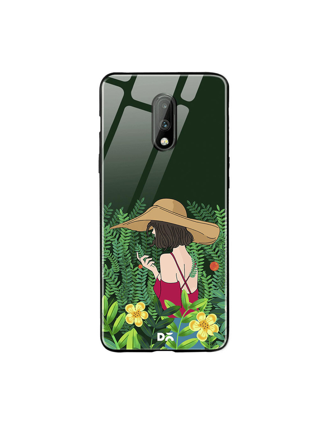 

DailyObjects Green & Brown Forest Girl OnePlus 7 Glass Case