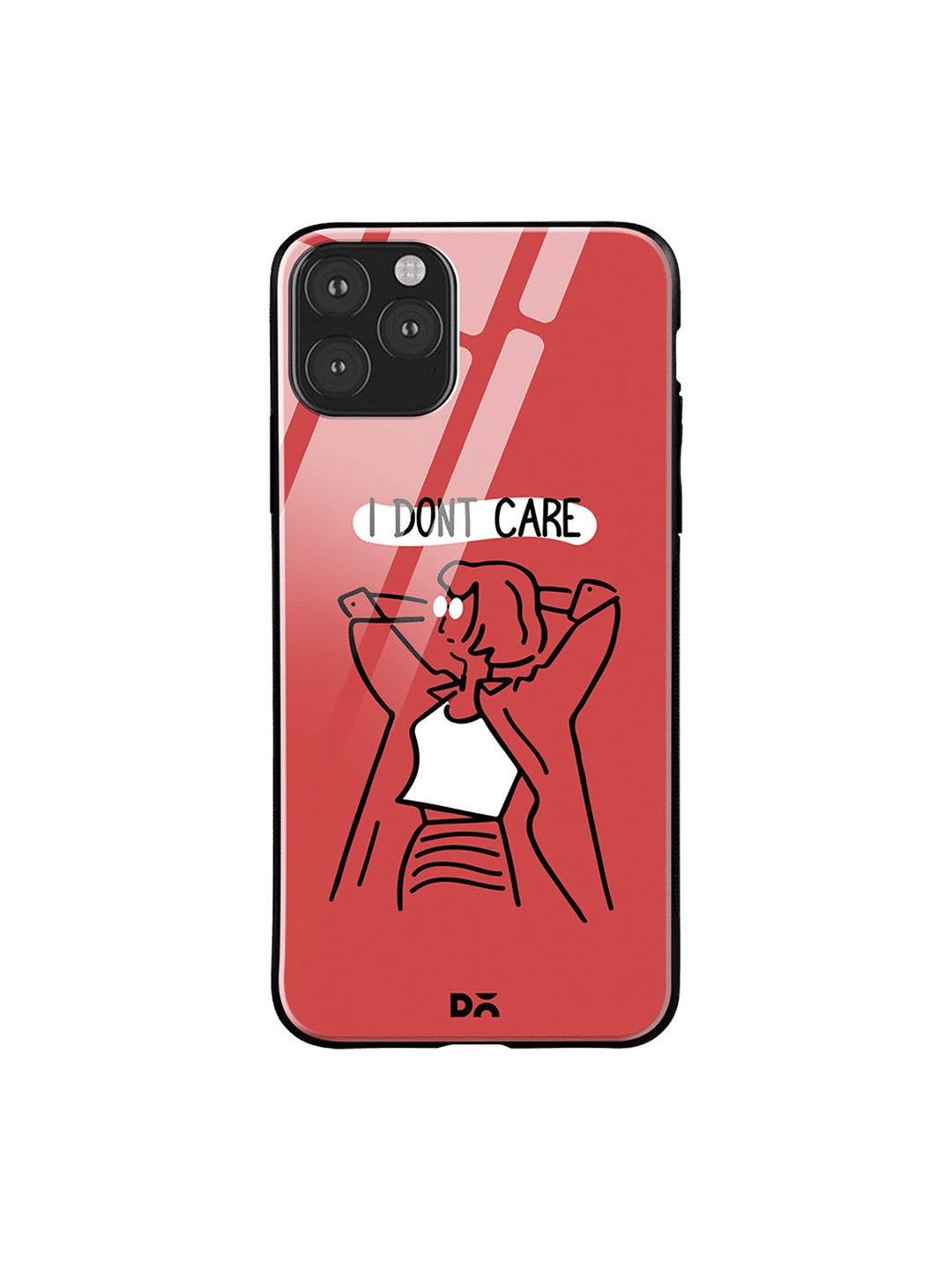 DailyObjects Pink & White I Don't Care iPhone 11 Pro Glass Case