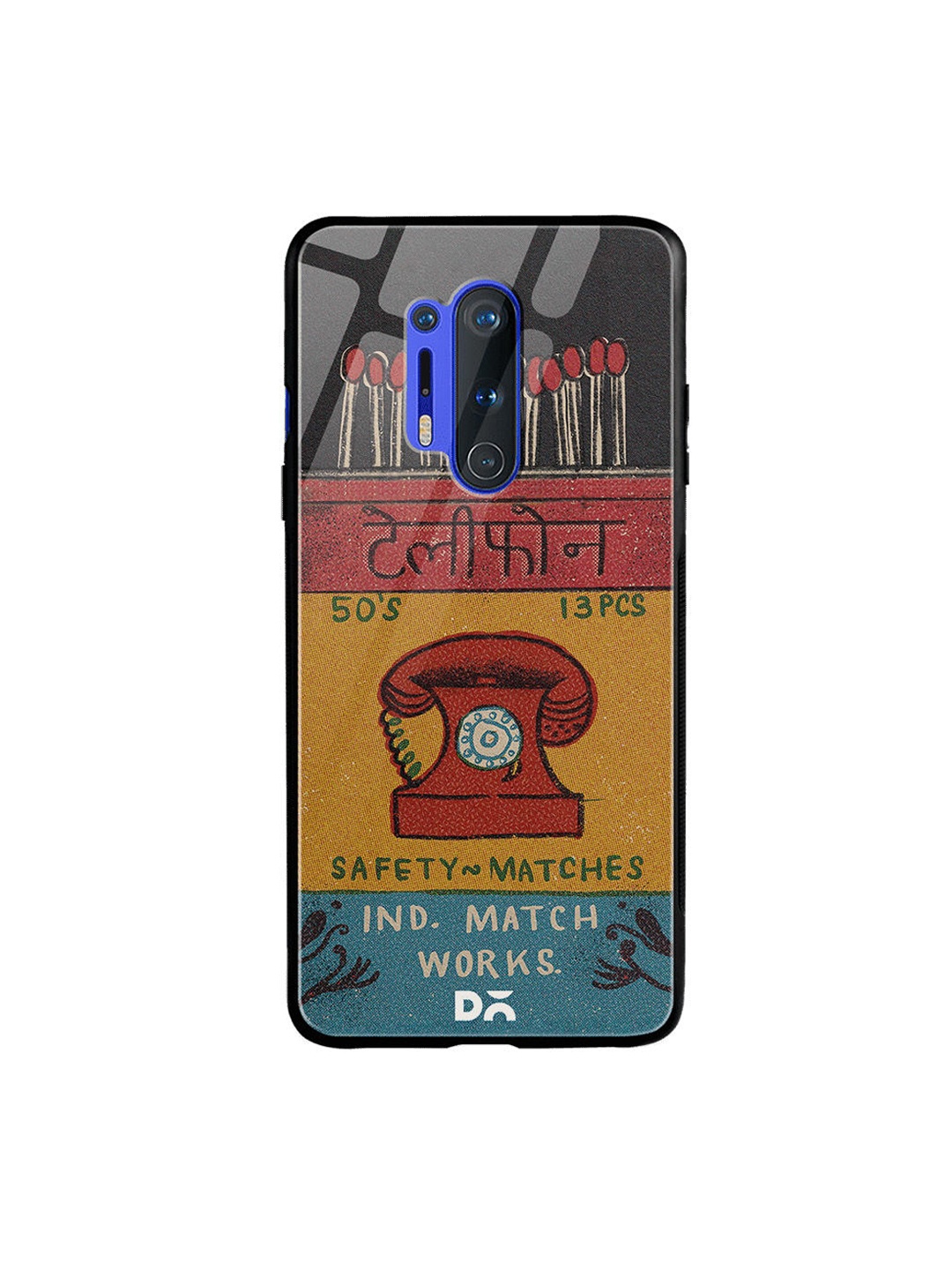 

DailyObjects Yellow & Red Telephone Matchbox OnePlus 8 Pro Glass Case