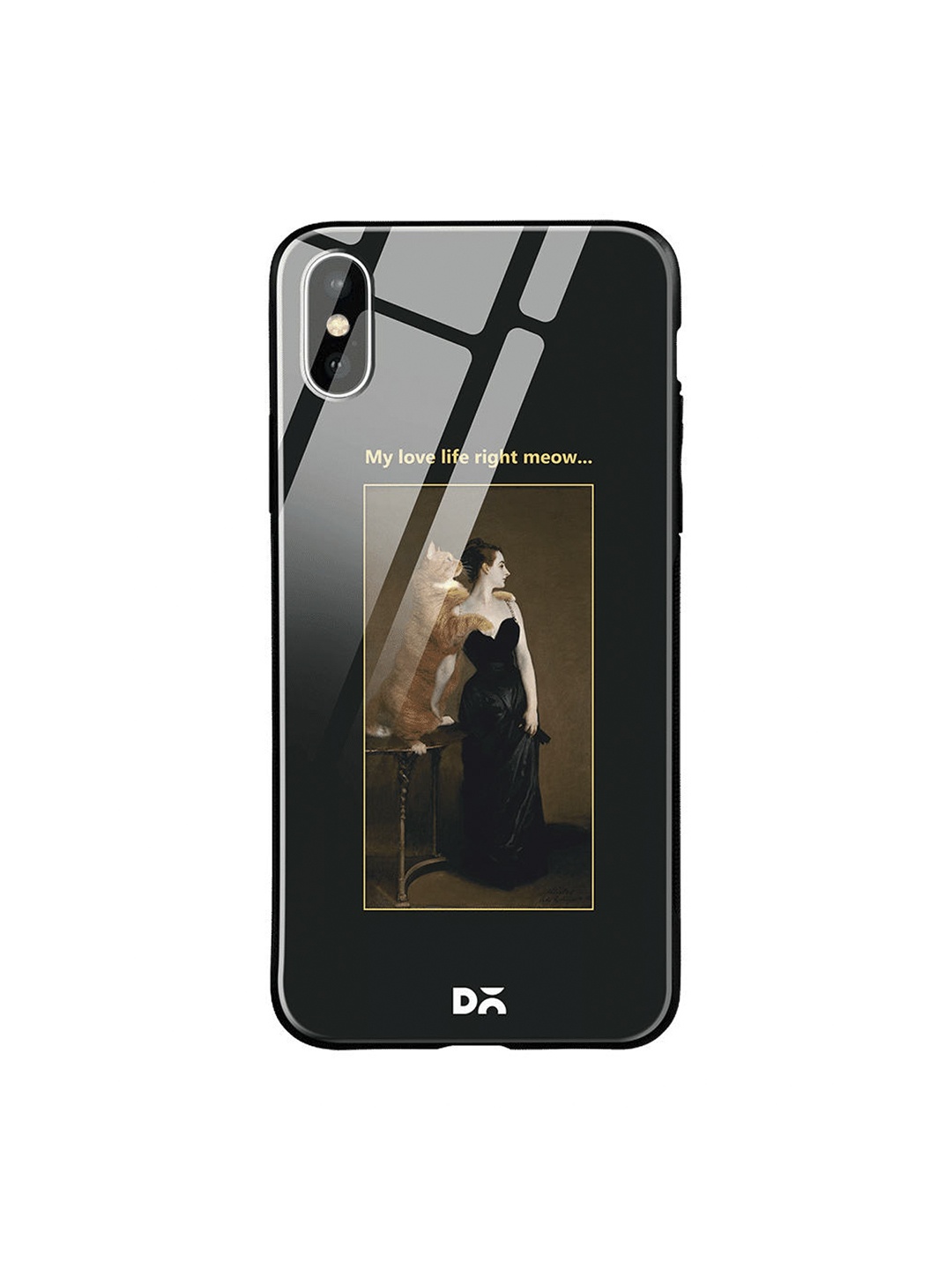 

DailyObjects Black & Brown Love Life Meow iPhone XS Max Glass Case