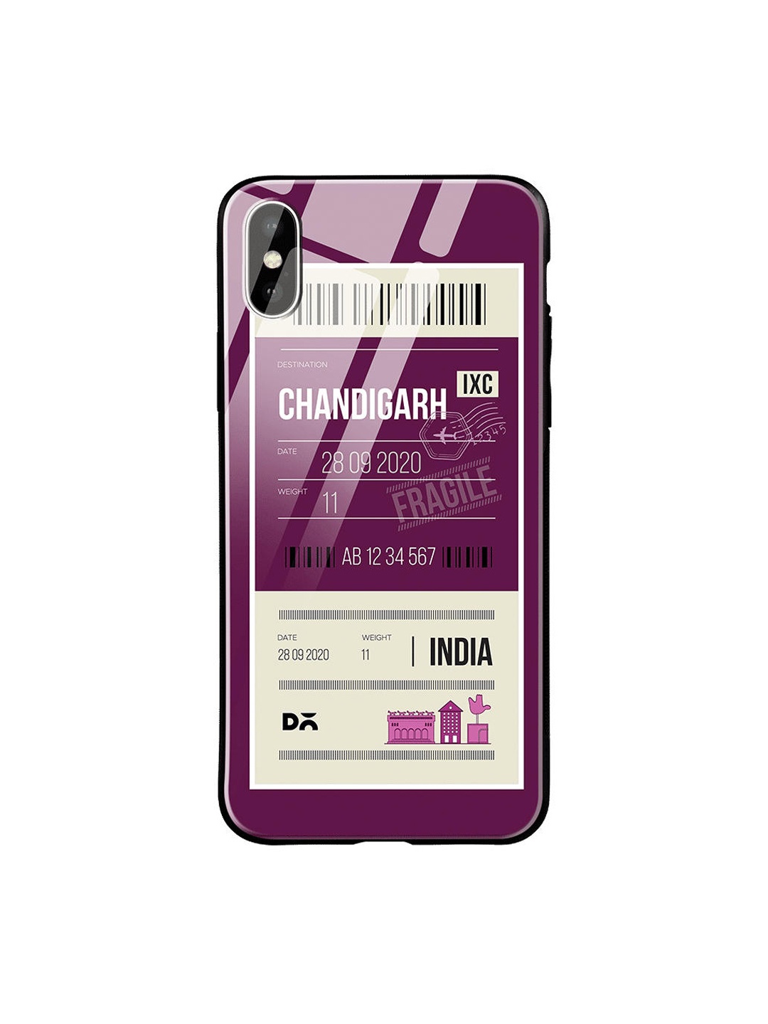 

DailyObjects Purple & Beige Chandigarh City Tag iPhone X Glass Cover