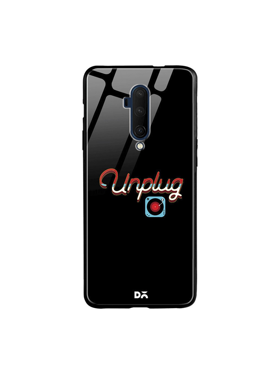 

DailyObjects Black & Red Unplug Tunes OnePlus 7T Pro Glass Case