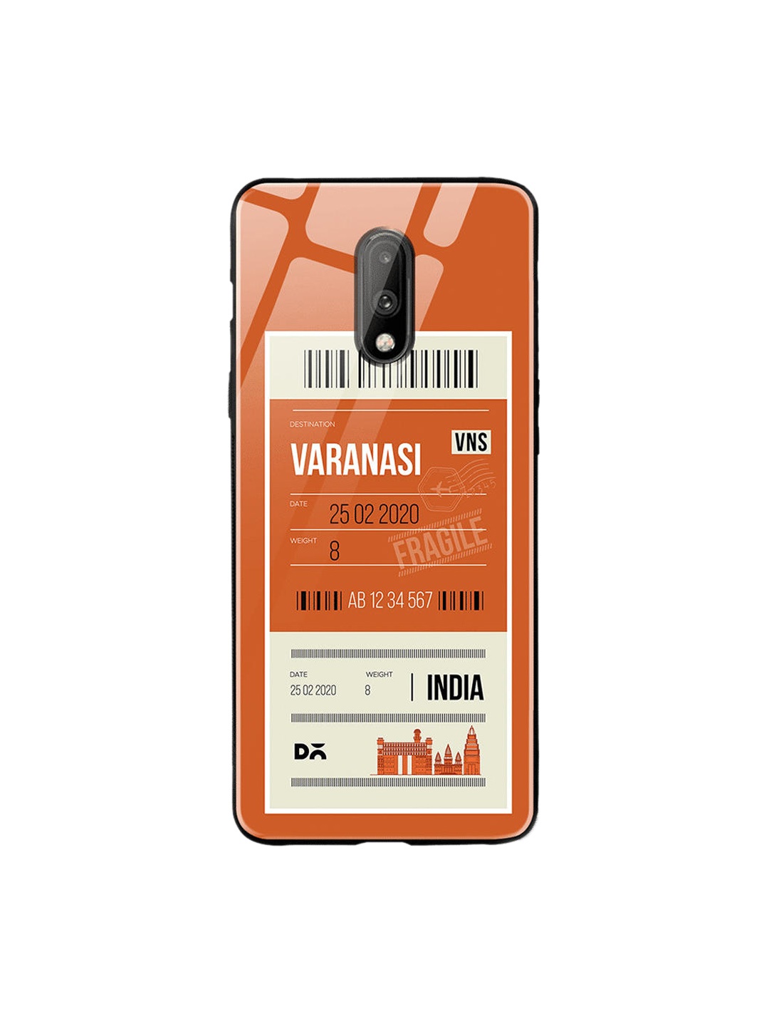 

DailyObjects Orange & Beige Varanasi City Tag OnePlus 7 Glass Cover