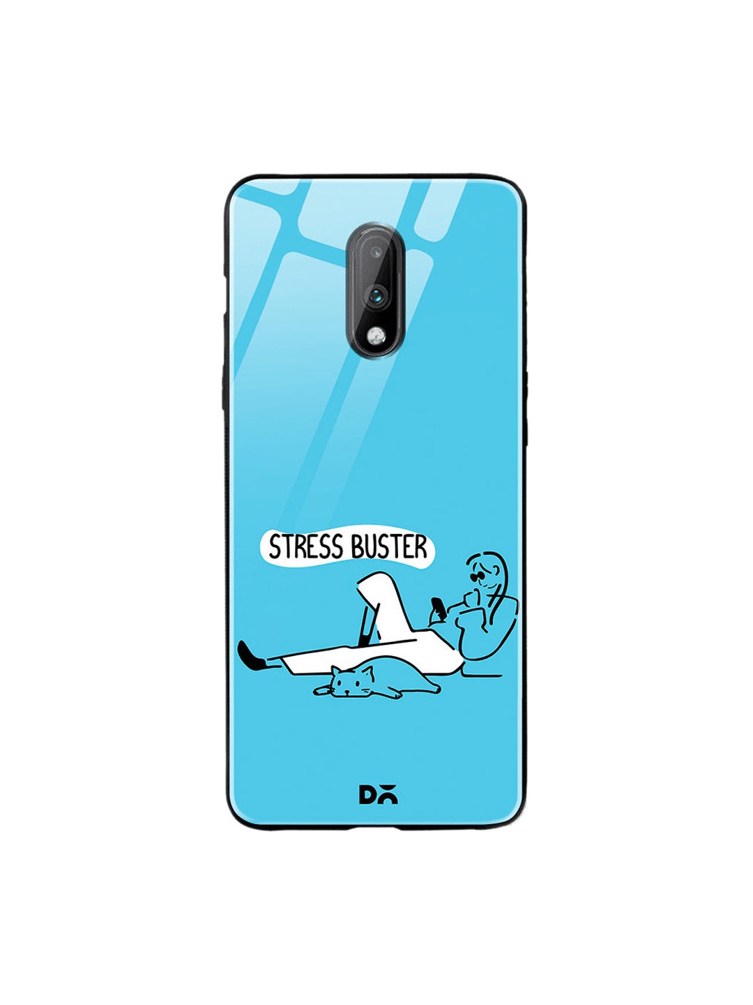 

DailyObjects Blue & White Stress Buster OnePlus 7 Glass Cover