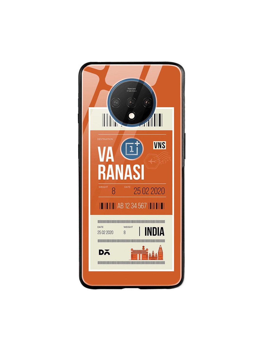 

DailyObjects Orange & White Varanasi City Tag OnePlus 7T Glass Case