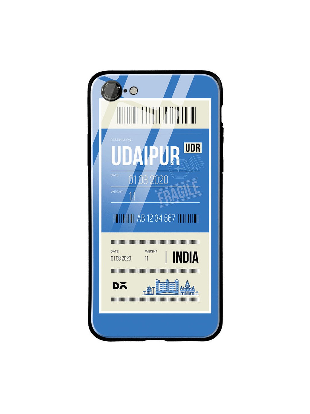 

DailyObjects Blue & White Udaipur City Tag iPhone 8 Glass Case