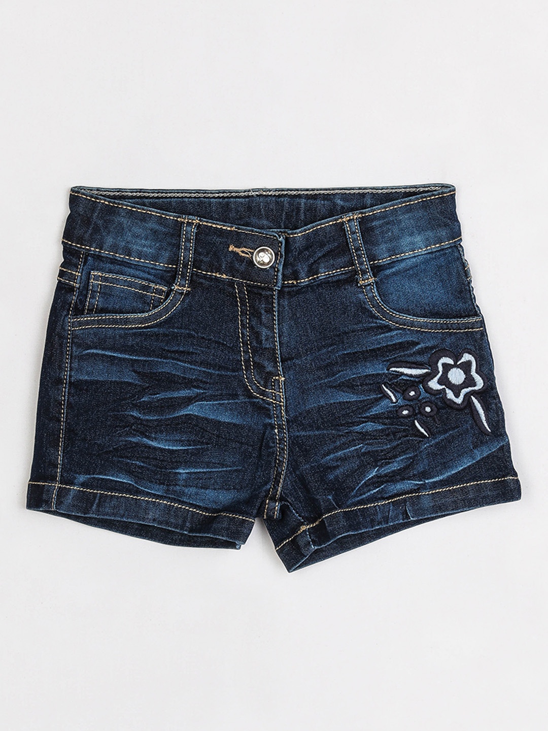 

Peppermint Girls Blue Washed Slim Fit Denim Shorts