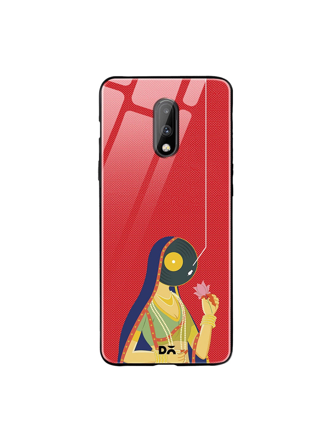 

DailyObjects Red & Blue Disk Queen OnePlus 7 Glass Case