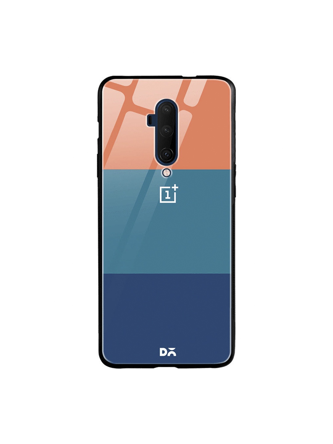 

DailyObjects Navy Blue & Orange-Colored Dark Triplet OnePlus 7T Pro Glass Cover