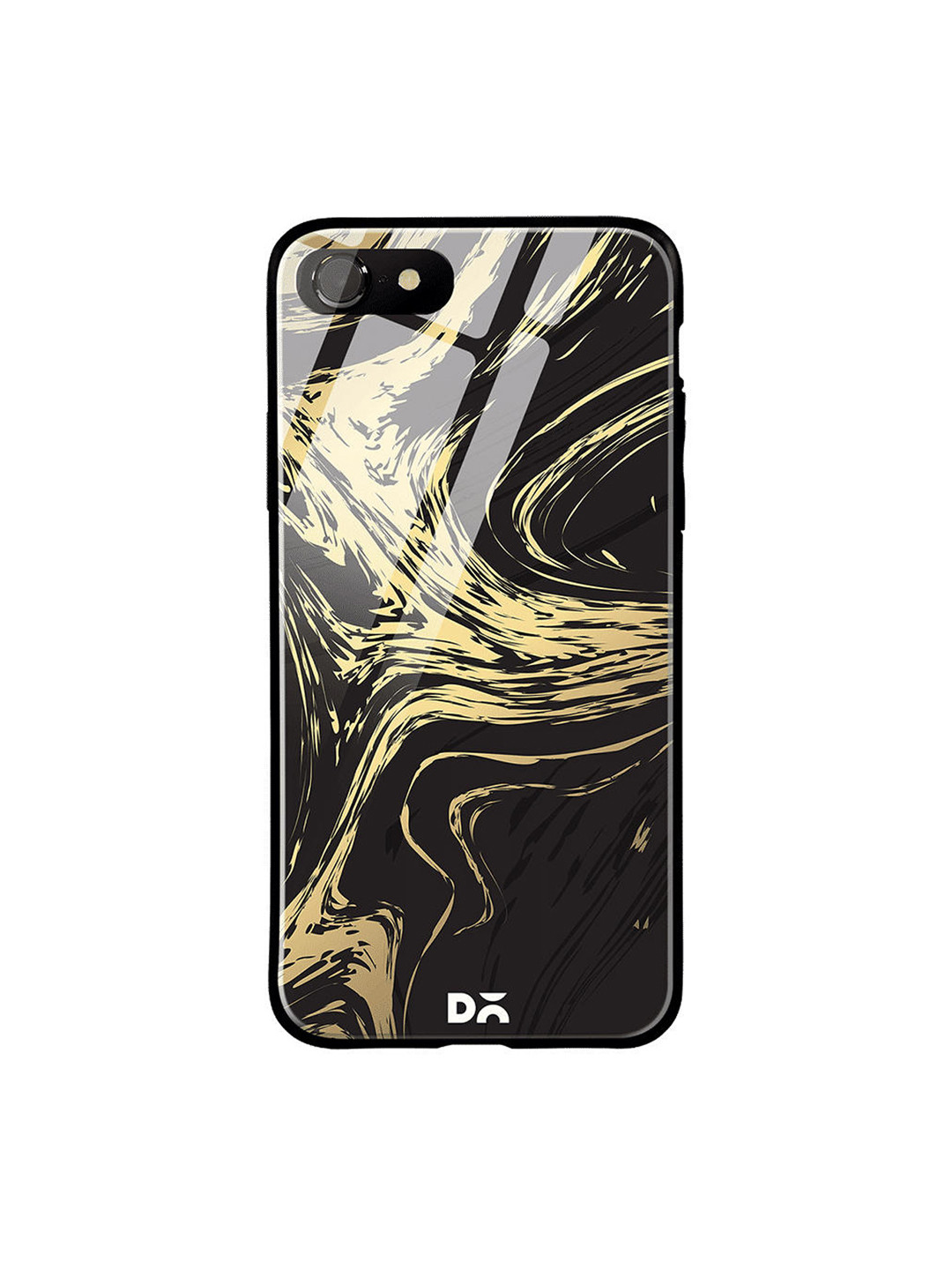 

DailyObjects Black & Gold-Toned Marble Art iPhone 8 Glass Case