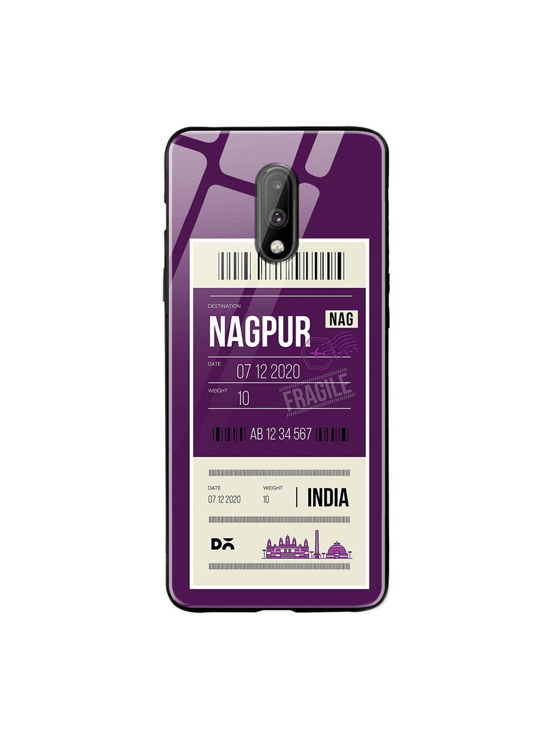 

DailyObjects Purple & Beige Nagpur City Tag OnePlus 7 Glass Cover