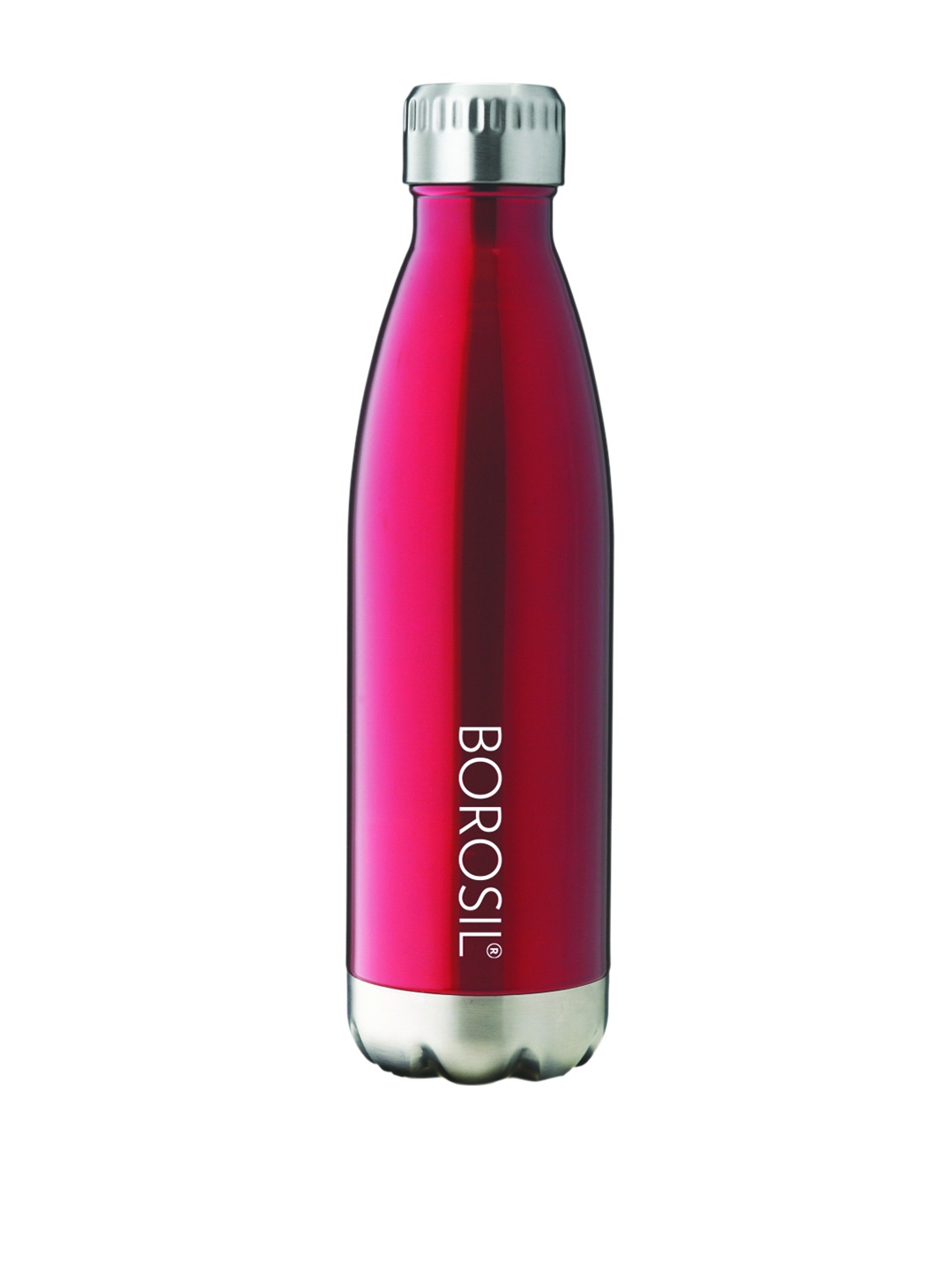 BOROSIL Bolt Trans Steel Double Wall Vacuum Insulated Bottle 1L, Red