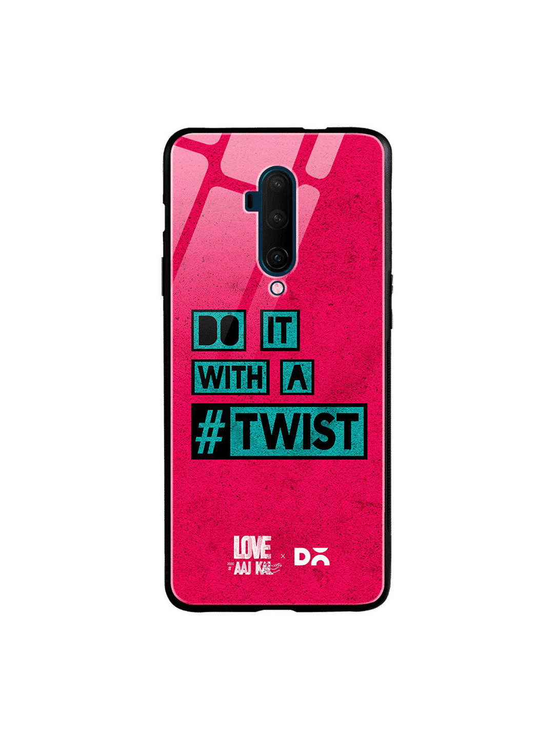 

DailyObjects Pink & Green Love Twist OnePlus 7 Pro Glass Cover