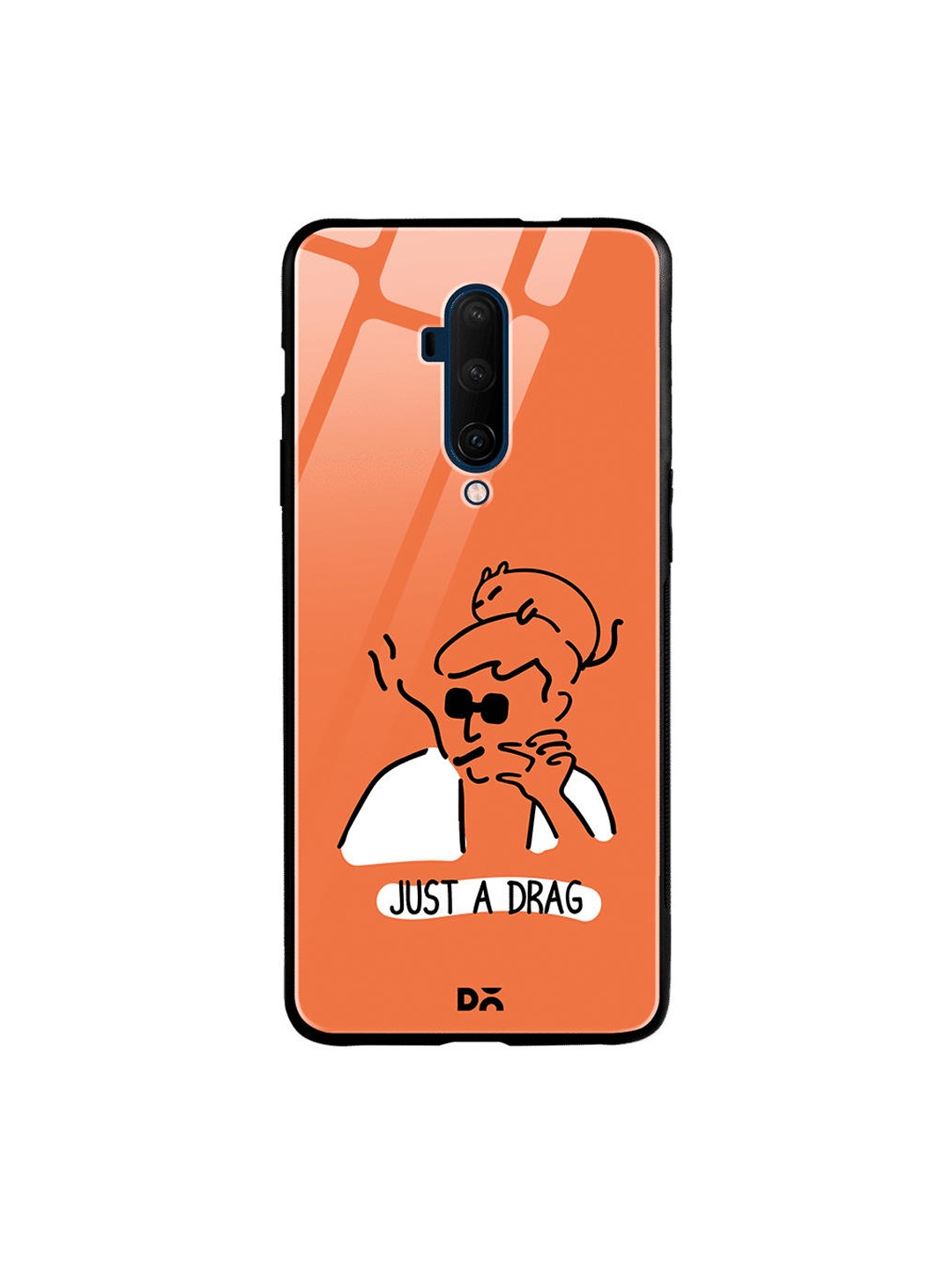 

DailyObjects Orange & White Just A Drag OnePlus 7T Pro Glass Case