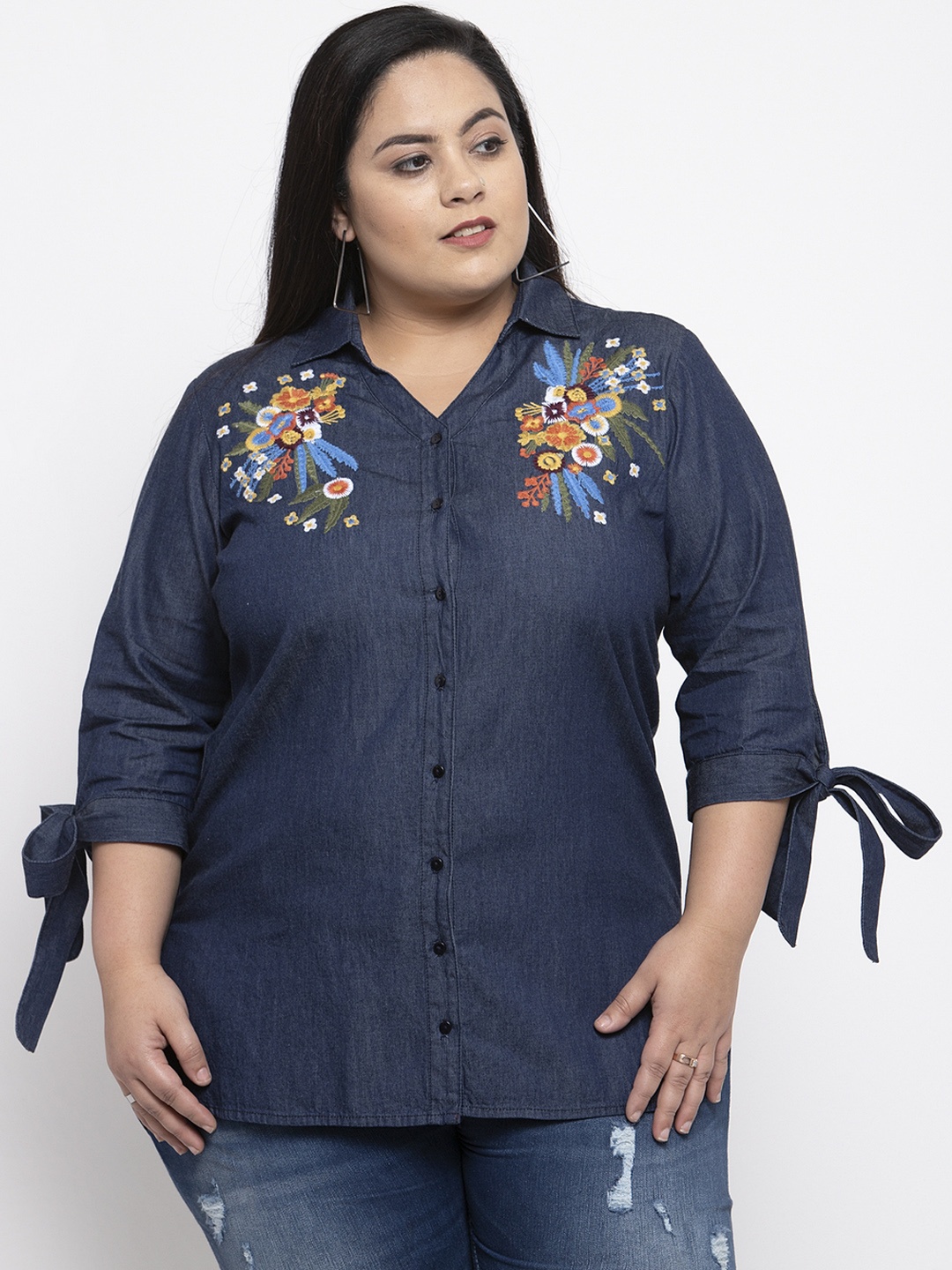 

plusS Women Blue Solid Tunic