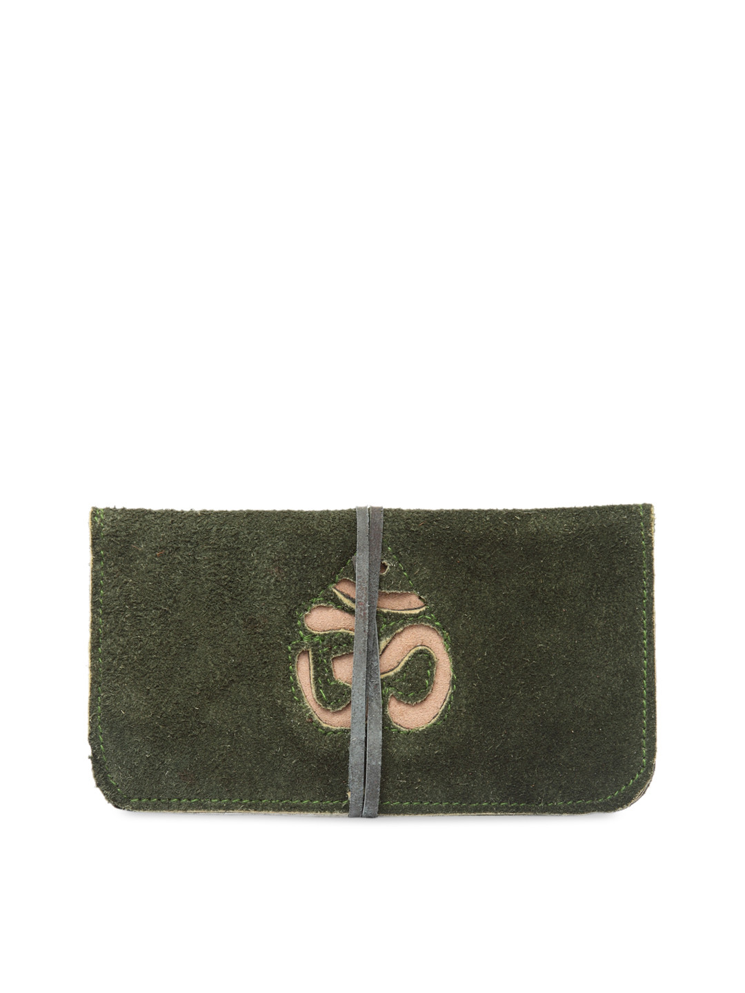 

DUGRISTYLE Men Olive Green Printed Leather Two Fold Wallet
