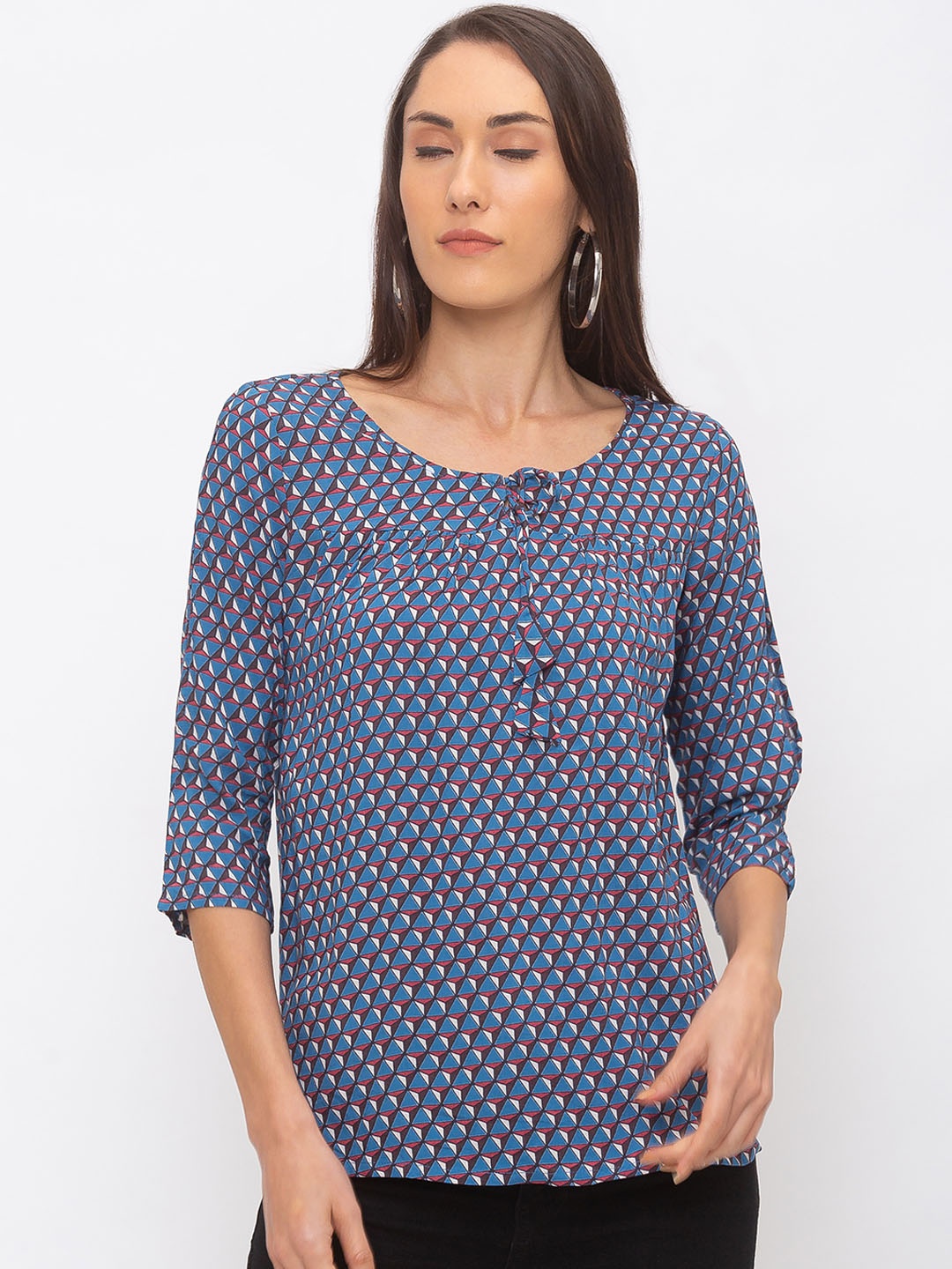 Globus Women Blue Printed Top