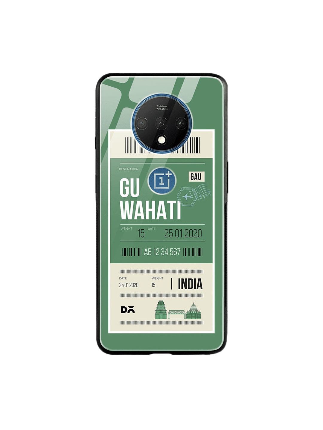 

DailyObjects Green & White Guwahati City Tag OnePlus 7T Glass Case
