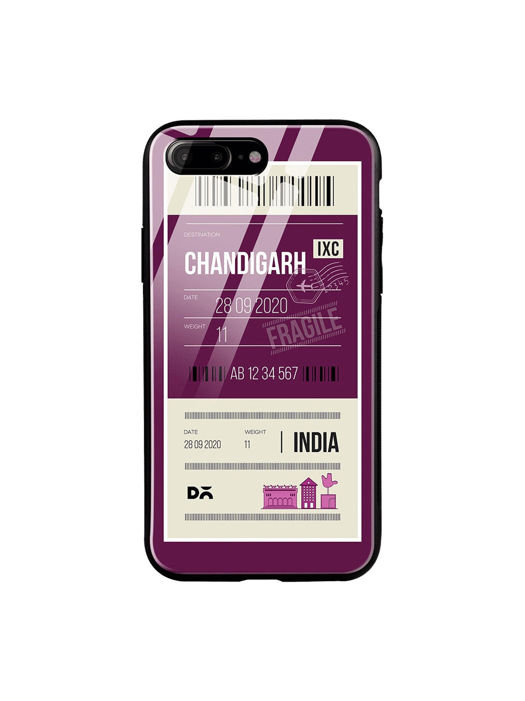 

DailyObjects Purple & White Chandigarh City Tag iPhone 7 Plus Glass Case