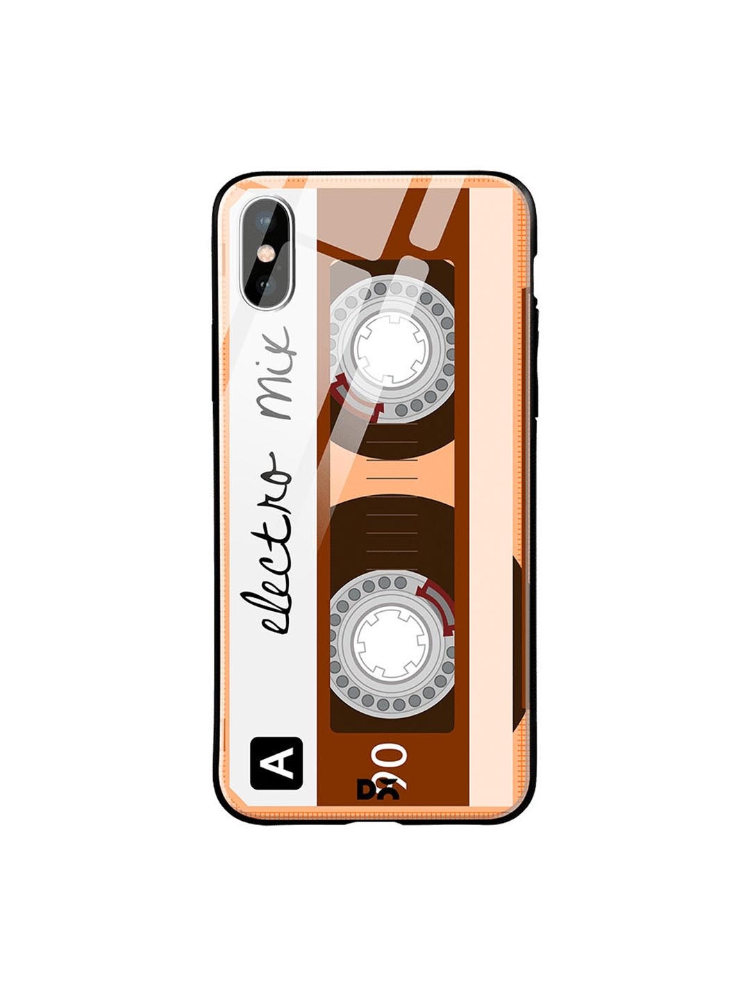 

DailyObjects Orange & Pink Electro Mix Tape iPhone XS Glass Case
