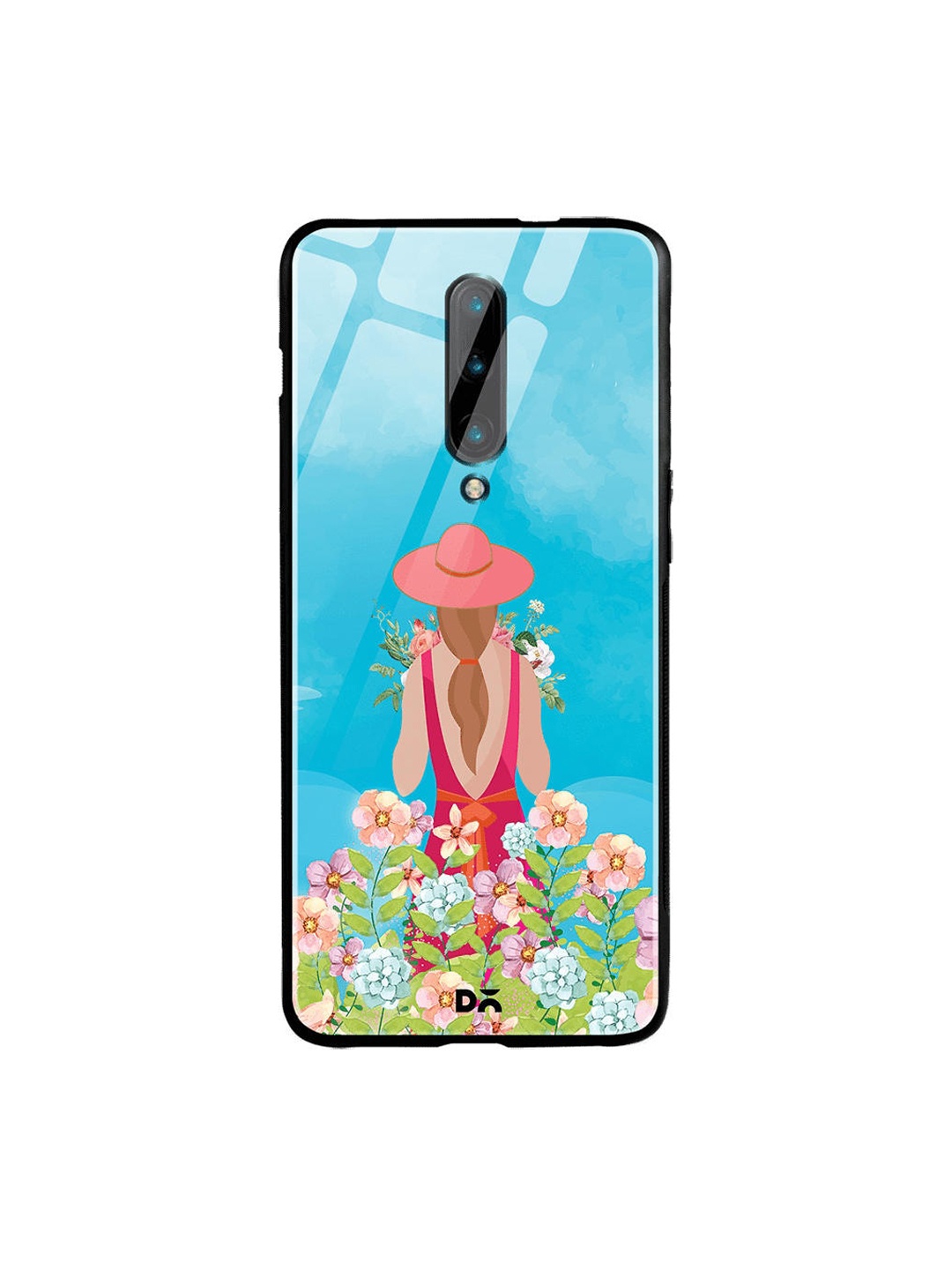 

DailyObjects Blue & Pink Flowerland OnePlus 7 Pro Glass Case